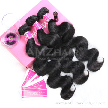40 Inch Long Human Hair Natural Body Wave Mink Brazilian Cuticle Aligned Virgin Remy Hair Double Weft Extension Bundles AMZhair